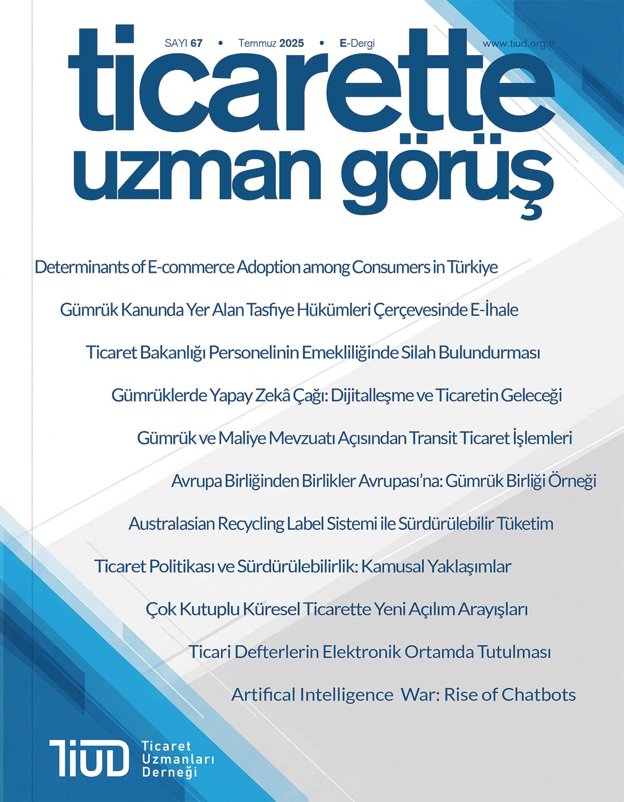 Ticarette Uzman Görüş 67 Kapak Görseli